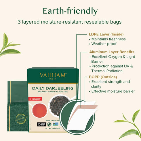 VAHDAM, Darjeeling Tea Leaves From Himalayas 340g (170+ Cups) Pure Unblended Darjeeling Black Loose Leaf Tea | Packed & Shipped Direct From Source...