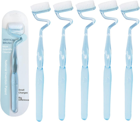 Soft S-Shaped Manual Toothbrush for Adults Sensitive Gums,Nano Floss Bristles Vertical Tooth Brushes with Candy Color Deep Clean for Junior Youth ...