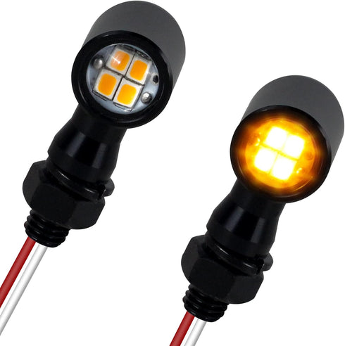 QUASCO Led Turn Signal Lights Universal Mini Size Blinkers Front Motorcycle Indicator Compatible with Harley Honda Kawasaki Suzuki Triumph Yamaha...