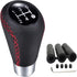 HiSport Gear Shifter Knobs 5 Speed Manual Stick Shift Handle Leather Car Shift Knob with 3 Adapters of Manual Gear Shift Knob for Manual Car Manua...