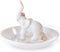 PUDDING CABIN White Elephant Ring Holder Dish Ring Tray for Jewelry | Elephant Gifts for Women Christmas, Birthday, Mother's Day...