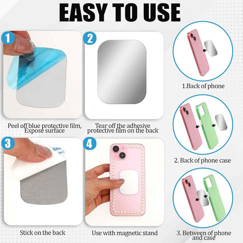 10 Pcs Adhesive Thin Metal Plates (Compatible with Magnetic Mounts), Magnet Phone Metal Plate for Magnetic Mount, Metal Plates for Phone Case, Met...