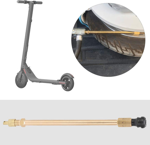 Tubeless Tire Valve Extension, Vacuum Tubeless Tire Valve Stems with Tire Valve Extension Adaptor Replacement Electric Scooter Accessory Fit for X...