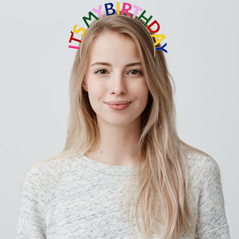 Happy Birthday Crowns Hats Sash Hair Tiara Birthday Party Crown Headband Supplies Gifts Decorations Funny Accessory for Women Girls...
