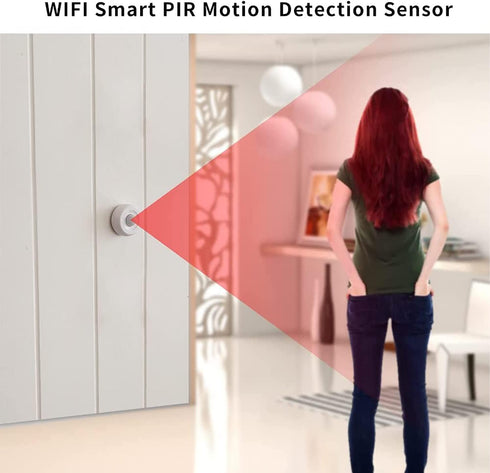 WiFi Smart Motion Sensor: PIR Motion Detector Alert, Wireless Infrared Home Security System with Free App Alerts, 360 Degree Detection Range, No H...
