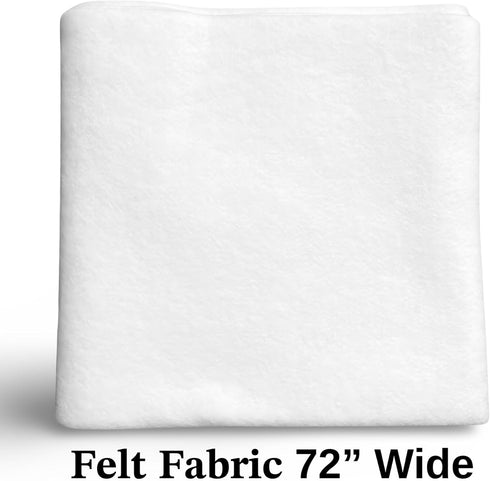 White Felt Fabric | 18" X 72" Wide Fabric | 1.6mm Thick | Acrylic Felt by The Yard | Soft Felt Roll for Sewing Craftwork DIY Patchwork Padding Art...