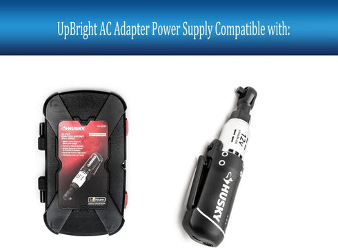 UpBright 12V AC DC Adapter Compatible with Husky H38CPRAT 1003 520 917 1003520917 Built-in 12-Volt Lithium-Ion 3/8" Cordless Drive Ratchet Model 7...