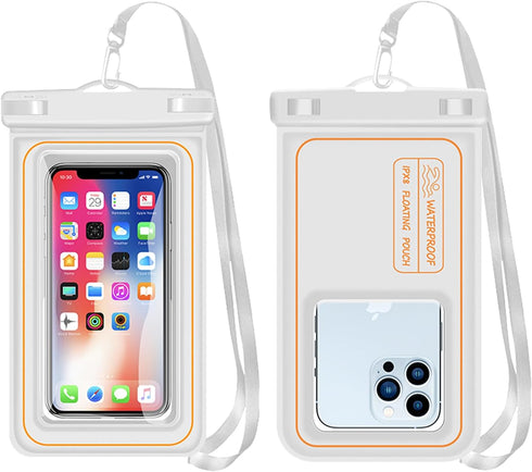 Floating Waterproof Phone Pouch IPX8 Waterproof Phone Case for iPhone 15 Pro Max 14 Plus 13 12 11 XR XS SE Galaxy S24 S23 S22 FE Up to 7.2'', Wate...
