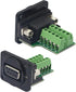 QIANRENON DB9 Panel Mount Terminal RS232 Serial to Terminal Female Adapter Connector Breakout Board, 9 Pin Welding-Free D-Type Connector,Black...