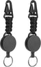 2 Pack Retractable Keychain, Heavy Duty Retractable Badge Holder Reel, Retractable ID Badge Clip Reel with Steel Cable and Carabiner Clip, Badge R...