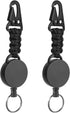 2 Pack Retractable Keychain, Heavy Duty Retractable Badge Holder Reel, Retractable ID Badge Clip Reel with Steel Cable and Carabiner Clip, Badge R...