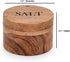 Acacia Wood Round Condiment Pot with Magnetic Swivel Lids for Kitchen Countertop "Salt" Engraved on Lid (3.5” x 3.5” x 2.5”)...