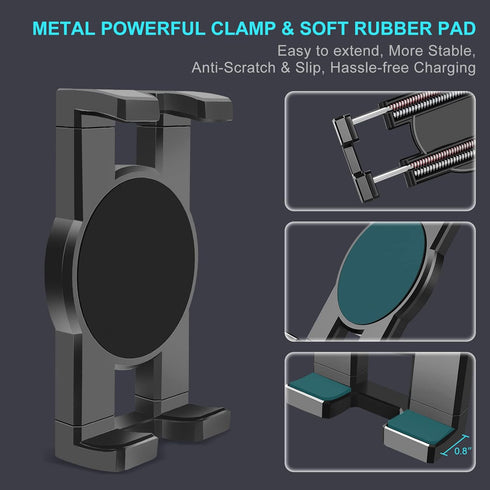 Cup Holder Car Tablet Mount, 360° Adjustable 2-Arm Stand Holder for iPad Pro 12.9/11/10.5/9.7/Air/Mini 6/5/4, Samsung Galaxy Tab/Z Fold 4/3, Amazo...