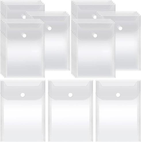 40 Pack Stamp and Die Storage Pockets, Reusable Small Plastic Envelopes Waterproof Sticker Organizer Receipt Holder Photo Storage Folders (5" x 7"...