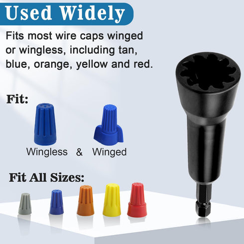 Wire Twisting Tool, Wire Spin Twister Nut, Spin Twist Wire Connector Socket, Wire Twisting Spinner, Wire Spin Driver Nut, Wire Twister for Drill a...