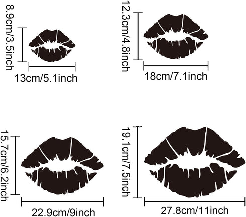 4pcs Lip Stencil Kiss Lips DIY Stencil 4Sizes 6~12inch Lips Lipstick Mouth Painting Stencils Reusable Red Lips PET Stencils for Gift Album Wall Fu...