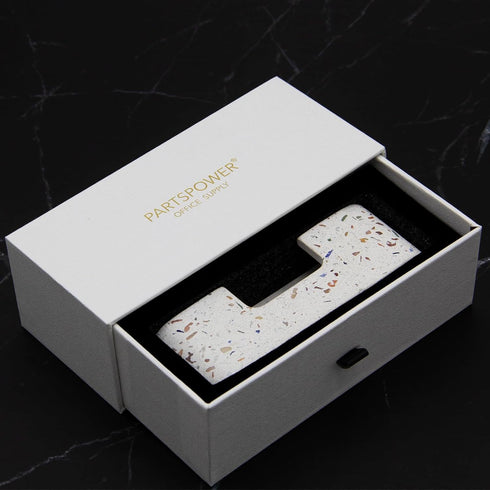 PARTSPOWER Business Card Holder for Desktop, Cement Horizontal Business Name Card Display Organizer, Desktop Accessory Business Name Card Organize...