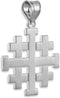 Religious Jewelry Matte Finish 925 Sterling Silver Crusaders Jerusalem Cross Pendant...