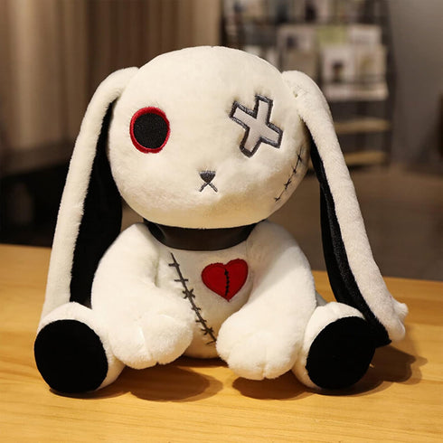 LVQING Rabbit plush doll, crazy rabbit plush toy, Halloween scary rabbit stuffed animal long ears standing toy, suitable for fans Easter Christmas...