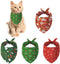 4 Pack Christmas Dog Cat Bandanas Christmas Pet Triangle Scarf Classic Polyester Bibs Kerchief Saliva Towels for Small Medium Large Pets Bandana f...
