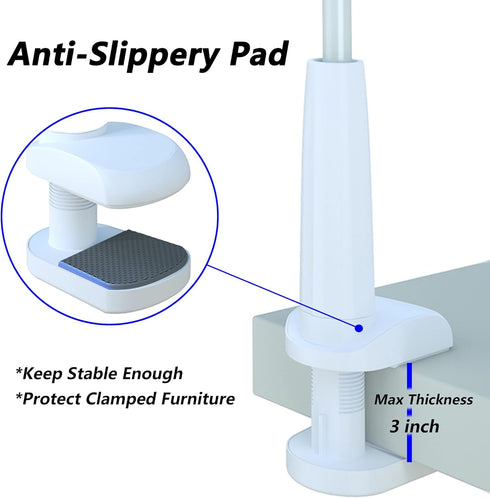 MAGIPEA Cell Phone Clip Bed Stand Holder, with Grip Flexible Long Arm Gooseneck Bracket Mount Clamp for Desk, Compatible with iPhone 14 Pro Max XR...