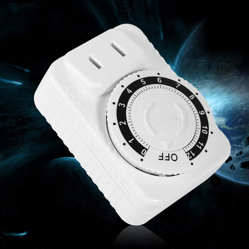 Indoor Mechanical Outlet Timer, 12 Hour Electrical Accurate Countdown Plug in Timing Switch 2 Prong Heavy Duty Grounded Outlet for Energy Saving H...