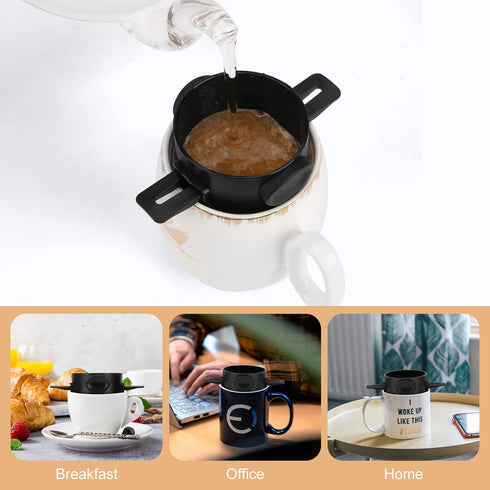 Pour Over Coffee Maker,Portable Stainless Steel Reusable Coffee Filter, Mini Collapsible Paperless Single Serve 1 Cup Coffee Dripper Cup Easy To C...