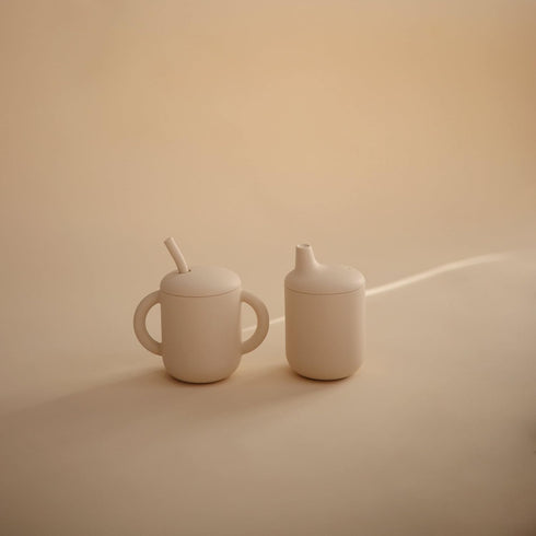 mushie 100% Silicone Training Cup & Straw for Toddlers | 6 Months+ (Shifting Sand)...