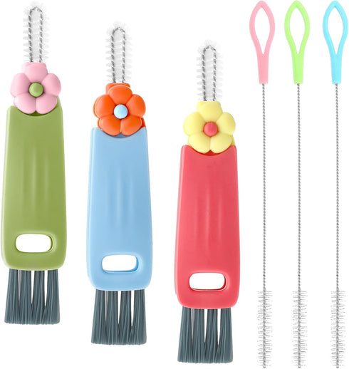3 in 1 Cup Lid Gap Cleaning Brush,3pcs Multifunctional Sealing Cover Cleaning Brush 3pcs Straw Brushes for Cleaning Straws,Cup Brush Cleaner,Cup L...