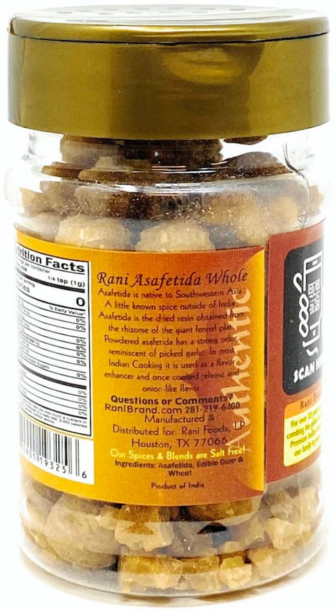 Rani Asafetida (Hing) Whole 3.75oz (106g) PET Jar ~ All Natural | Salt Free | Vegan | Non-GMO | Asafoetida Indian Spice | Best for Onion Garlic Su...
