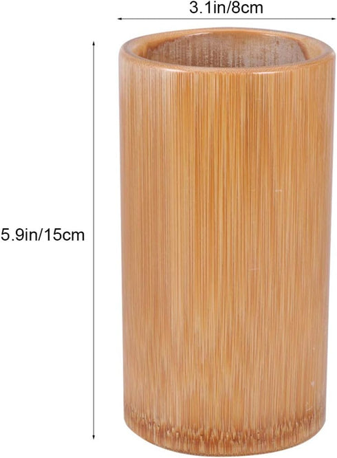 Yardwe Bamboo Utensil Holder Bamboo Wood ,1 PC Wooden utensil Storage Organizer for Cooking Utensils 15CM Kitchen Tool Holder...