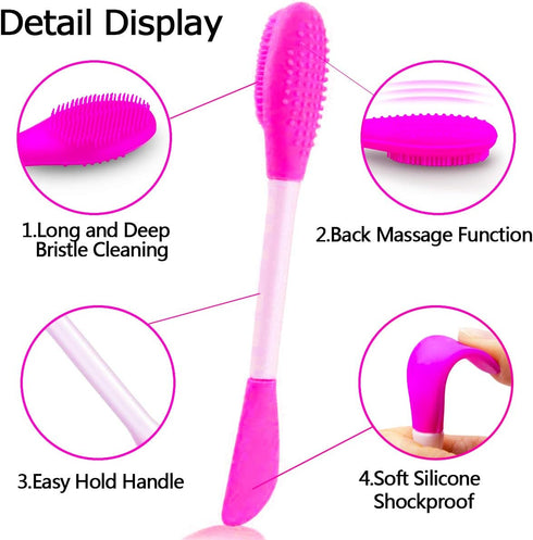 5PCS Silicone Face Scrubber Set, Lip Scrub Brush, Silicone Face Cleansing Brush, Face Applicator Tool and 2PCS Silicone Exfoliating Face Brush for...