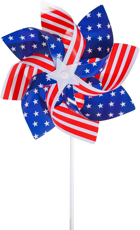 4th of July Pinwheels Patriotic Pinwheels American Flag Windmill for Memorial Day Independence Day Party Decorations 10Pcs...