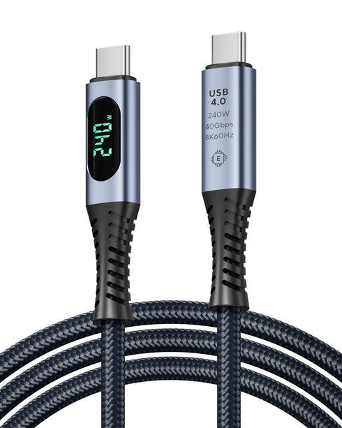 SOOPII USB 4 Cable with LED Display,Supports 8K Video,Max 40Gbps Data Transfer,240W USB C to USB C Charging Cable,Compatible with lPhone 15,MacBoo...