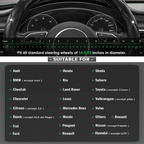 Xizopucy Diamond Leather Bling Steering Wheel Cover, Universal Car Steering Wheel Protector with Crystal Rhinestones Anti-Slip Soft Interior Acces...