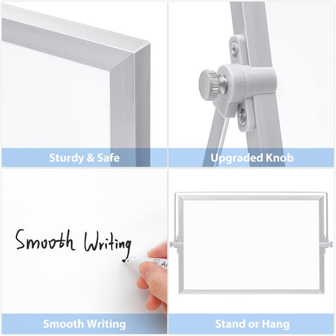 ARCOBIS Small Desktop Dry Erase Board 12" X 8" Portable Magnetic Double Sided Whiteboard Easel for Kids to Do White Board for Office, Home, School...
