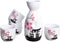 Tosnail 5 Pieces Ceramic Japanese Sake Set, 1 Serving Carafe and 4 Cups - Pink Sakura...
