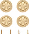 4Pcs Hexagon Pocket Doors Drawer Handle Flush Ring Pull, Zinc Alloy Gold Knobs Hidden Concealed Furniture Handle for Cabinets, Closets, Drawers...
