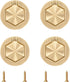 4Pcs Hexagon Pocket Doors Drawer Handle Flush Ring Pull, Zinc Alloy Gold Knobs Hidden Concealed Furniture Handle for Cabinets, Closets, Drawers...