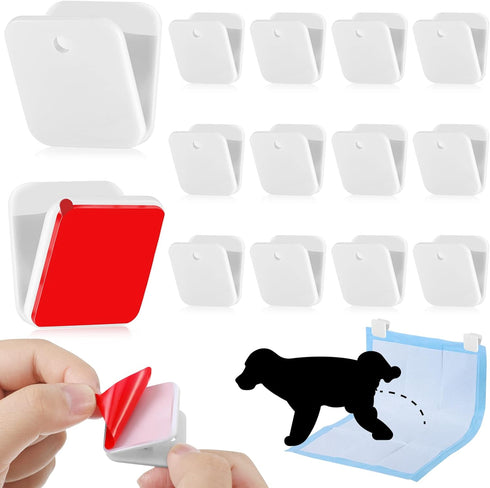 12 Pcs Wall Pee Pad Holder Dog Potty Training Pad Holder Sticky Pee Pad Wall Clip Transparent Adhesive Clips for Hanging Pee Pad Dog Training Pad ...