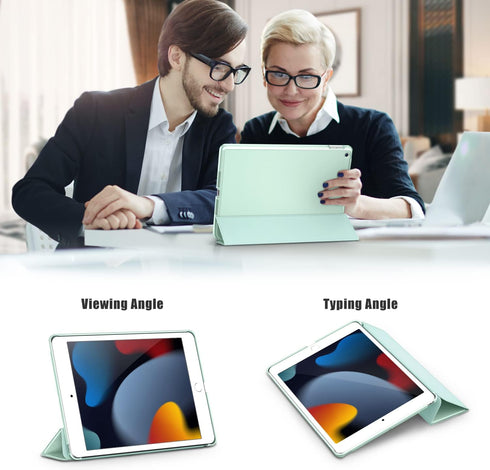 DTTO for iPad 9th/8th/7th Generation 10.2 inch 2021/2020/2019 Case, Premium Silk Pattern Slim Trifold Stand Cover - Lightweight Smart Auto Wake/Sl...