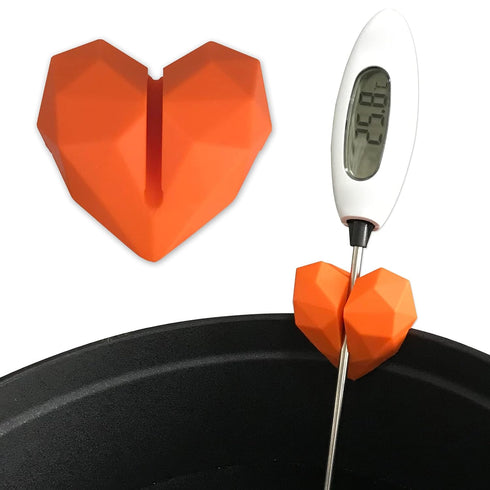 2Pcs Silicone Non-Scratch Pot Clip, Candy Thermometer Pot Clip for Candy Making, Hand-Free Holder to Measure Temperature of Candy, Oil, Milk, Choc...