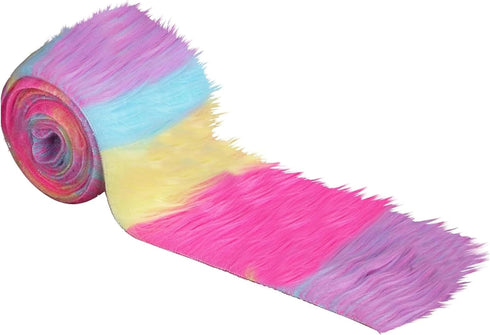 FabricLA Pastel Patch Shaggy Plush Faux Fur Strips - Craft Fur for Gnomes, Cosplay, and DIY Projects | 2" X 60"...