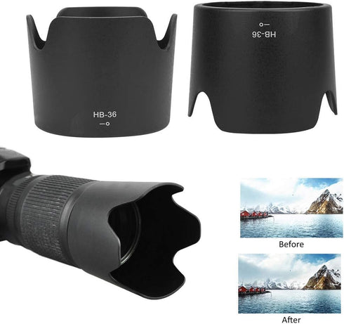 Camera Lens Hood,HB?36 Plastic Lens Hood for AF S VR Zoom?Nikkor 70?300mm F 4.5?5.6G IF ED...