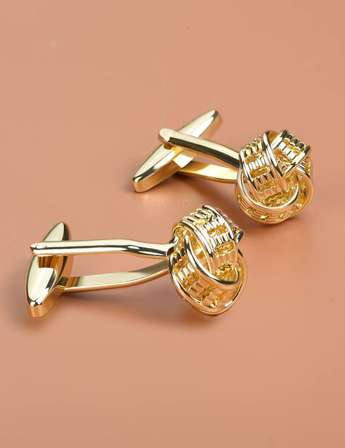 Men's Classic Metal Knot Tuxedo Shirt Cufflinks for Men Bridegroom Wedding Business Clothing Gift with Box...