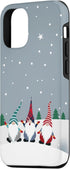 iPhone 12/12 Pro Christmas Gnomes Plaid Stripes Pattern Holidays Snow Winter Case...
