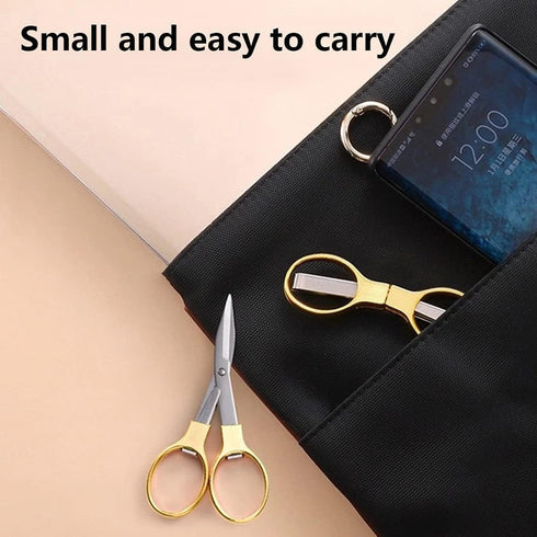 Folding scissors,safe portable scissors,small scissors,mini scissors,tsa scissors?stainless steel telescopic cutter,outdoor fishing home fishing g...