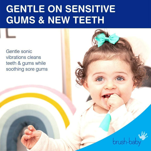 brush-baby BabySonic Infant and Toddler Electric Toothbrush for Ages 0-3 Years - Smart LED Timer and Gentle Vibration Provide a Fun Brushing Exper...