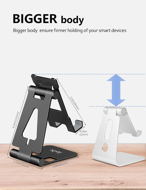 Cell Phone Stand for Desk, Adjustable Desktop Phone Holder Stand, Foldable Moblie Phone Dock for iPhone 15 14 13 12 11 Pro Xs Max Xr X 8 7 6 5 5s ...
