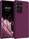 kwmobile Case Compatible with Samsung Galaxy S21 Ultra Case - TPU Silicone Phone Cover with Soft Finish - Bordeaux Violet...